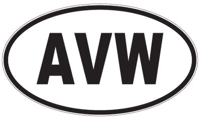 AVW - 3 Letter Initials Oval Sticker