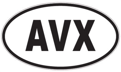 AVX - 3 Letter Initials Oval Sticker