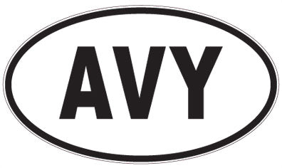 AVY - 3 Letter Initials Oval Sticker