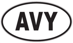 AVY - 3 Letter Initials Oval Sticker