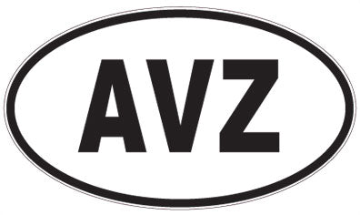 AVZ - 3 Letter Initials Oval Sticker