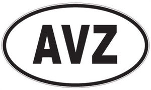 AVZ - 3 Letter Initials Oval Sticker