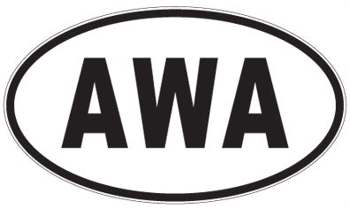 AWA - 3 Letter Initials Oval Sticker