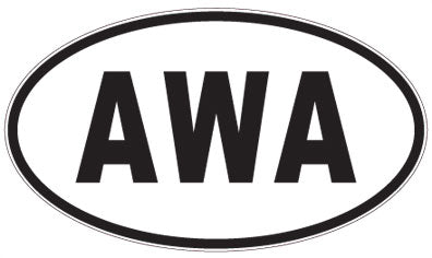 AWA - 3 Letter Initials Oval Sticker