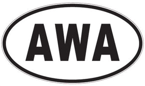 AWA - 3 Letter Initials Oval Sticker