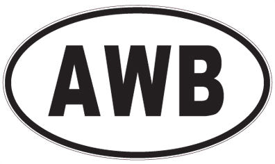 AWB - 3 Letter Initials Oval Sticker