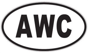 AWC - 3 Letter Initials Oval Sticker