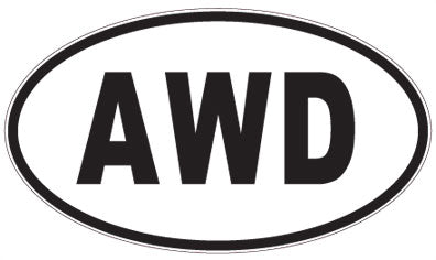 AWD - 3 Letter Initials Oval Sticker