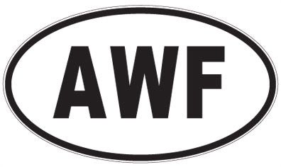 AWF - 3 Letter Initials Oval Sticker