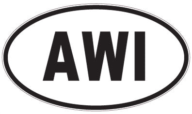 AWI - 3 Letter Initials Oval Sticker