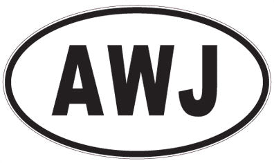 AWJ - 3 Letter Initials Oval Magnet