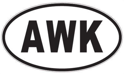 AWK - 3 Letter Initials Oval Sticker