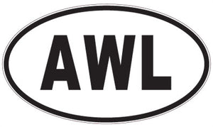 AWL - 3 Letter Initials Oval Sticker