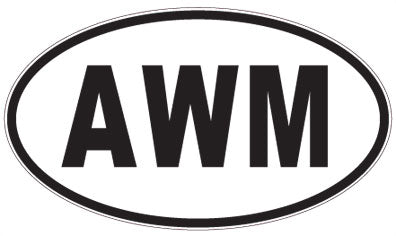 AWM - 3 Letter Initials Oval Sticker