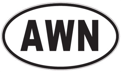 AWN - 3 Letter Initials Oval Sticker
