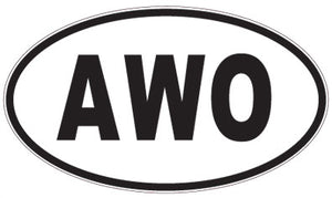 AWO - 3 Letter Initials Oval Sticker