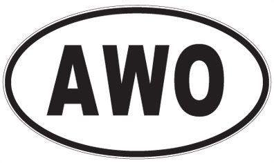 AWO - 3 Letter Initials Oval Magnet