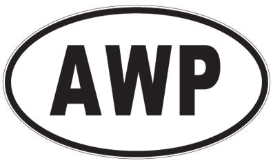 AWP - 3 Letter Initials Oval Sticker