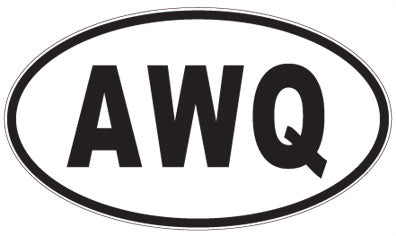 AWQ - 3 Letter Initials Oval Sticker
