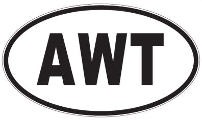 AWT - 3 Letter Initials Oval Sticker