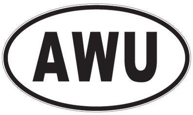 AWU - 3 Letter Initials Oval Sticker