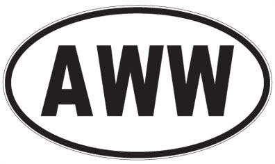 AWW - 3 Letter Initials Oval Sticker
