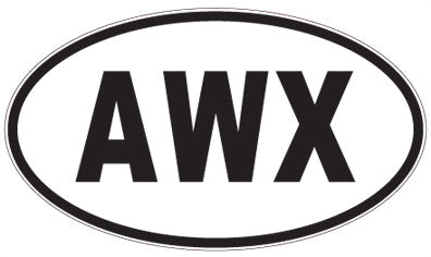 AWX - 3 Letter Initials Oval Sticker