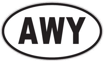 AWY - 3 Letter Initials Oval Sticker
