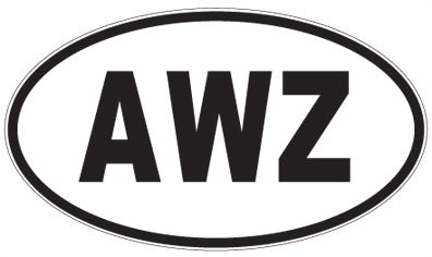 AWZ - 3 Letter Initials Oval Sticker