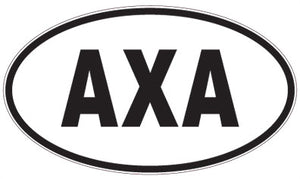 AXA - 3 Letter Initials Oval Sticker