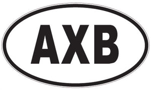 AXB - 3 Letter Initials Oval Sticker