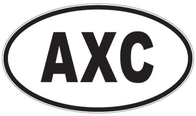 AXC - 3 Letter Initials Oval Sticker