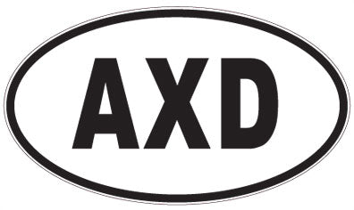 AXD - 3 Letter Initials Oval Magnet