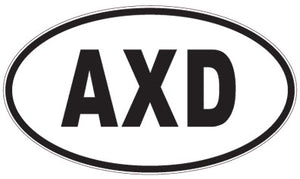 AXD - 3 Letter Initials Oval Sticker