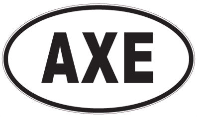 AXE - 3 Letter Initials Oval Sticker