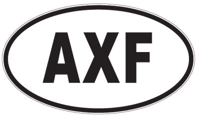 AXF - 3 Letter Initials Oval Sticker