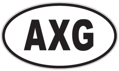 AXG - 3 Letter Initials Oval Sticker