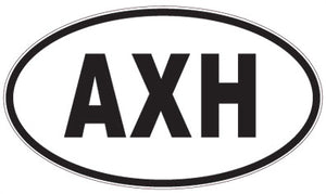 AXH - 3 Letter Initials Oval Sticker