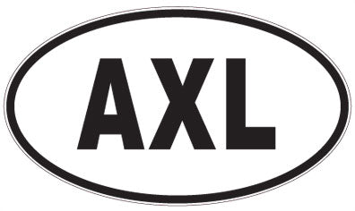 AXL - 3 Letter Initials Oval Sticker