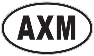 AXM - 3 Letter Initials Oval Sticker