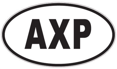 AXP - 3 Letter Initials Oval Sticker