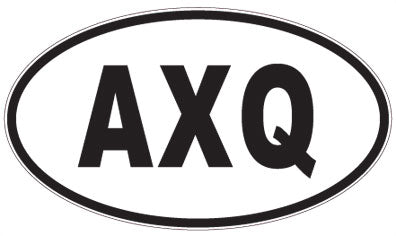 AXQ - 3 Letter Initials Oval Sticker