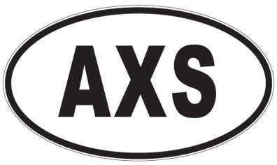 AXS - 3 Letter Initials Oval Sticker