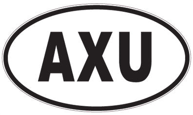 AXU - 3 Letter Initials Oval Sticker