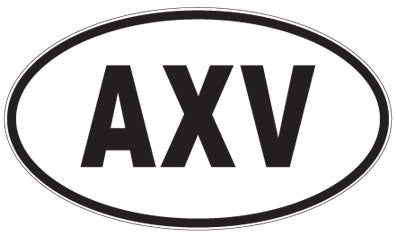 AXV - 3 Letter Initials Oval Magnet