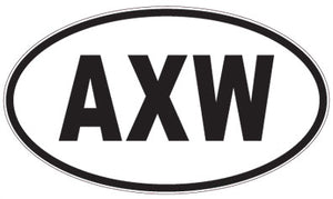 AXW - 3 Letter Initials Oval Sticker