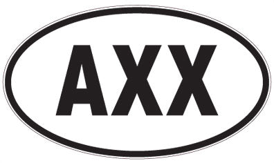 AXX - 3 Letter Initials Oval Sticker