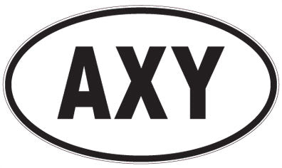 AXY - 3 Letter Initials Oval Sticker