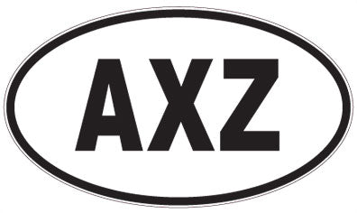 AXZ - 3 Letter Initials Oval Sticker