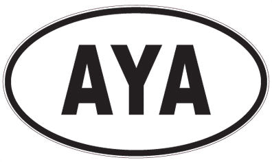 AYA - 3 Letter Initials Oval Sticker